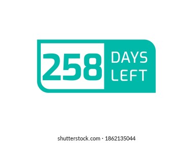 258 Days Left banner on white background, 258 Days Left to Go