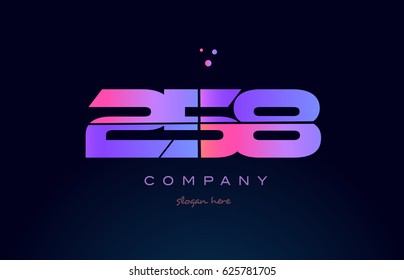 258 pink blue purple number digit numeral dots creative company logo vector icon design template