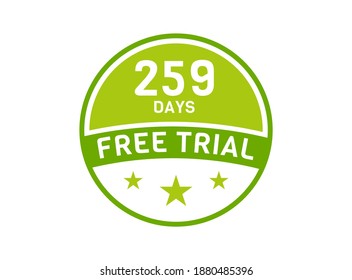 259 days free trial. 259 day Free trial badges