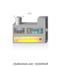 2.5D High Temperature Oven Vector Image. EPS10