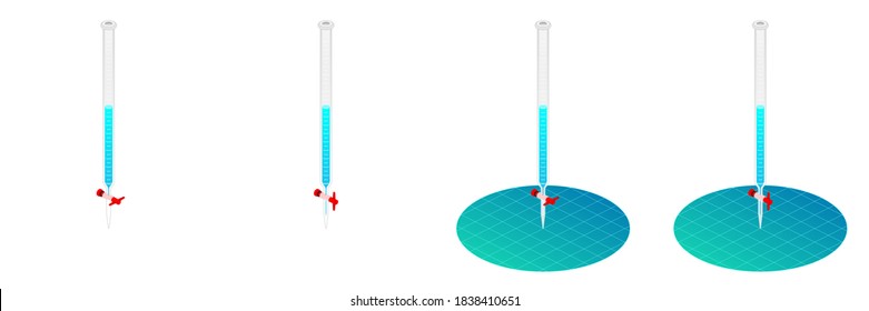2.5D Experimento De Ciencia De La Busta De Laboratorio De Vista Isométrica Con Diseño De Vector De Solución Química Líquida Ilustración Aislada En Fondo Blanco