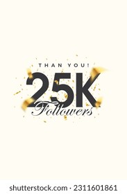 25k followers number, posters, greeting banners for social media posts.