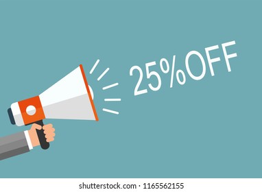 25%OFF in a flat style
