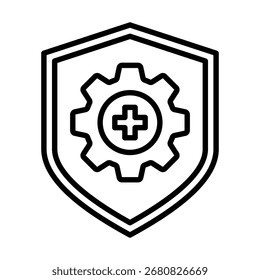 25-Línea de iconos de Safety First Shield Vector.eps