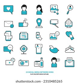 25-Social Media Icons-with flat color-with black bold outline-07.eps