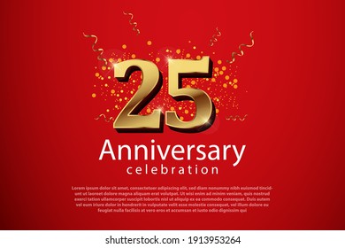 Antecedentes del 25º aniversario con ilustración de números 3D