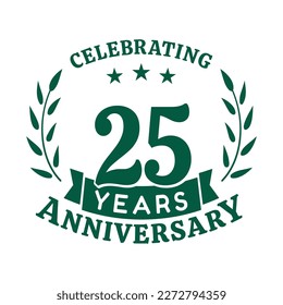 25th anniversary celebration design template. 25 years vector and illustration.