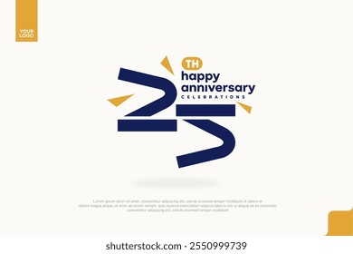 25th anniversary celebration icon logotype