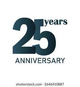 25th Anniversary Celebration Logo – Elegant and luxury Vector Icons for Milestone Celebrations in blue color.