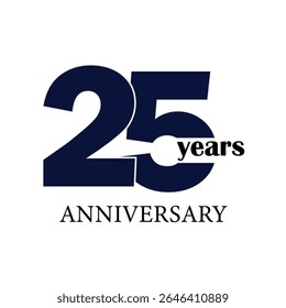 25th Anniversary Celebration Logo – Elegant and luxury Vector Icons for Milestone Celebrations in blue color.