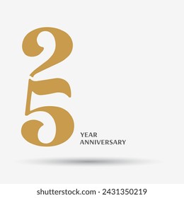 25th anniversary celebration logotype with modern elegant number design