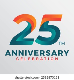 25th anniversary celebration vector template