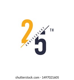 25th anniversary design. Vector illustration