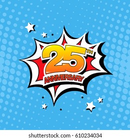 25th anniversary emblem. Twenty five years anniversary celebration symbol