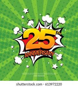 25th anniversary emblem. Twenty five years anniversary celebration symbol
