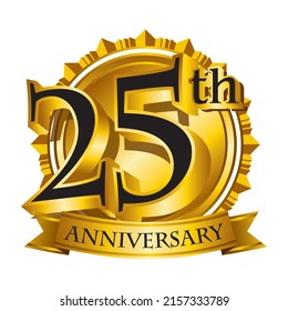 25th Anniversary Golden Logo Vector Stock Vector (Royalty Free ...