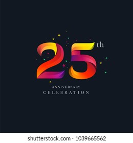 25th Anniversary Logo Design, Number 25 Icon Vector Template.