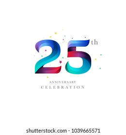 25th Anniversary Logo Design, Number 25 Icon Vector Template.