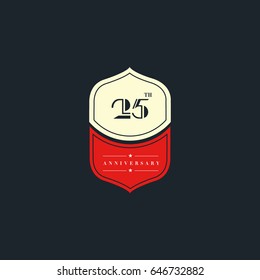25th Anniversary logo design template