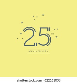 25th Anniversary logo design vector template