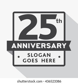 25th anniversary logo. Vector and illustration.