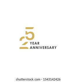 25th anniversary logo vector template. Design for banner, greeting cards or print.