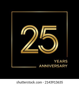 Logo del 25 aniversario. Diseño de planilla de celebración del aniversario para folletos, folletos, revistas, afiches de folletos, banner, web, invitación o tarjeta de saludo. Ilustraciones vectoriales.