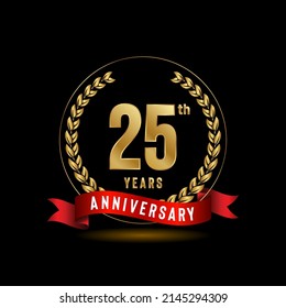 25. Jubiläum-Logo. Jubiläum-Template-Design für Broschüren, Broschüren, Magazine, Broschüren, Banner, Web, Einladung oder Grußkarte. Vektorgrafiken.