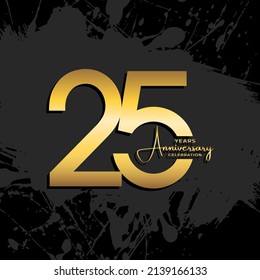 25th anniversary logotype. Golden anniversary celebration template design for booklet, leaflet, magazine, brochure poster, banner, web, invitation or greeting card. Vector illustrations.