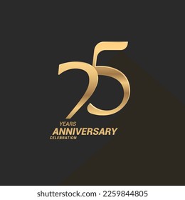 25th anniversary logotype number elegant shiny gold design