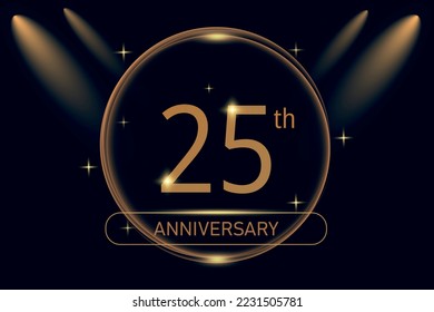25th anniversary luxury premium vector.