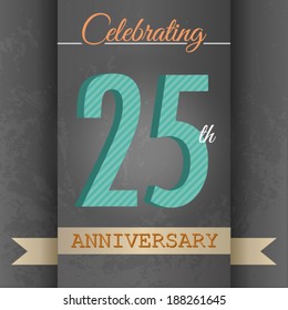 25th Anniversary poster / template design in retro style - Vector Background