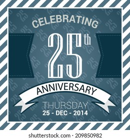 25th Anniversary poster / template design in retro style - Vector Background