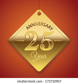 25th Anniversary poster / template/ tag design Vector Background