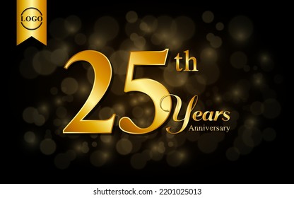 25th anniversary template design. for booklet, leaflet, magazine, brochure poster, banner, web, invitation or greeting card. Vector illustrations.
