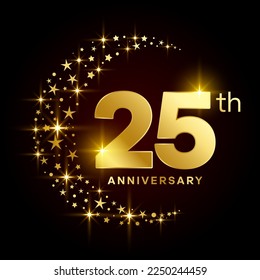 25th Anniversary Template Design Concept for Birthday Celebration Event. Logo Vector Template