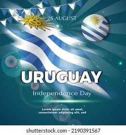 25th August of Independence Day of Uruguay. Banner and poster template design.