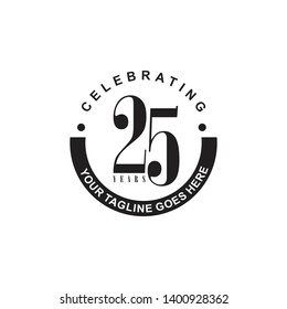 25th celebrating anniversary logo design template