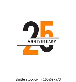 25th celebrating anniversary logo design vector illustration template