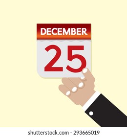 25th December Calendar Vector Illustration