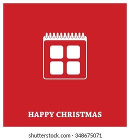 25th December Christmas day calendar icon greeting card
