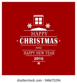 25th December Christmas day calendar icon greeting card