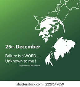 25th december founder of Pakistan day illustration background.