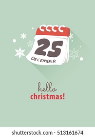 25th December on calendar for Christmas concept.