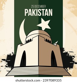 25th december, quaid e azam day, vector illustration, tribute birthday of the founder of pakistan