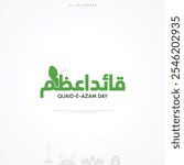 25th December Quaid-e-Azam Day Celebration creative Vector Illustration Design.Translation: The great Muslim leader