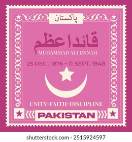 25 de dezembro Quaid-e-Azam Day Celebration Vetor Design