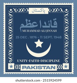 25 de dezembro Quaid-e-Azam Day Celebration Vetor Design