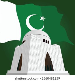 25th December, Quaid-e-Azam Day, Tomb of Quaid-e-Azam Karachi, Map of Pakistan, Quaid e Azam monument EPS vector