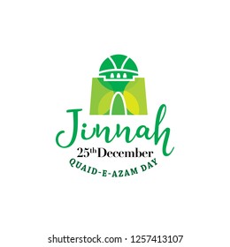 25th December - Quaid-e-Azam Day Vector Logo (Founder of Pakistan's Birthday Celebration Day)